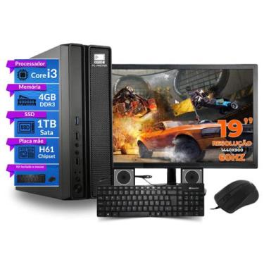 Imagem de Computador Completo slim Core i3 4gb 1tb ssd sata Monitor de 19" - PC 