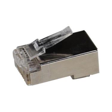 Imagem de Conector Macho Plug RJ45 Cat5e Blindado - Pier - Pier Telecom