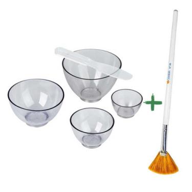 Imagem de Kit 4 Cubetas De Silicone, 2 Espátulas Estética E Pincel Peeling nº 6 