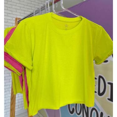 Imagem de Cropped Liso Moda Feminina Algodão - Ana Bastos Tshirteria, Amarelo, Ú