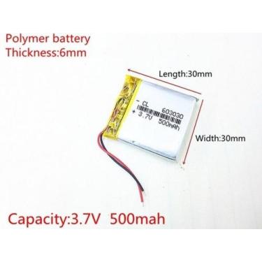 Imagem de Bateria 603030 2 Fios 3,7v 500mah Fone 500bt 6 X 30 X 30mm - bgb