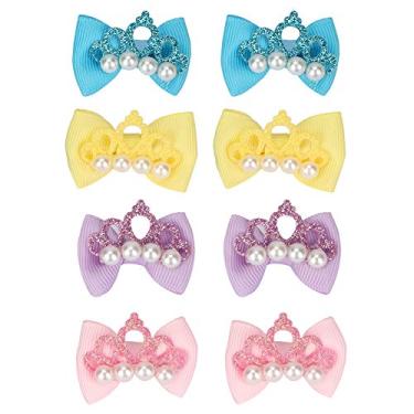 Imagem de YOUTHINK Arcos de Cabelo da Coroa de Animais de Estimação Elegria de 20pcs de Cães Acessórios para Cachorros para Filhotes de Yorkshire Maltês Poliéster de Cor Aleatória