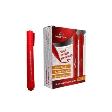 Imagem de Marcador Permanente para Retroprojetor, 12 Unidades, Vermelho, 13,5cm