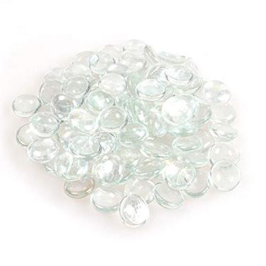 Imagem de Grade de vidro reflexivo de fogo de alto brilho, pedras de fogo, gotas de fogo, pedras de vidro de fogo, lascas de contas para decoração de jardim suculenta, 17-19 mm (3/4"), 335 g, Crystal