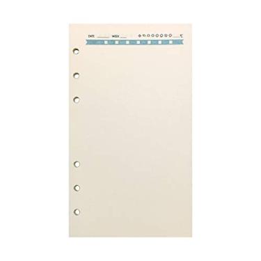 Imagem de Refil de papel para pasta de arquivo A5 21,5 cm/A6 cm, 6 furos, capa redonda (papel de refil em branco, A6)