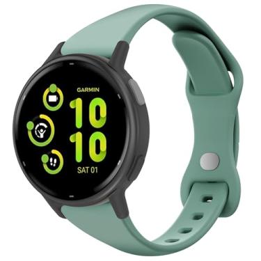 Imagem de Laband Pulseira de relógio fina de silicone de 20 mm compatível com Garmin Vivoactive 6/5/3/3 Music/Forerunner 570 42 mm/165/55/645/245, pulseira de substituição esportiva estreita fina e macia para