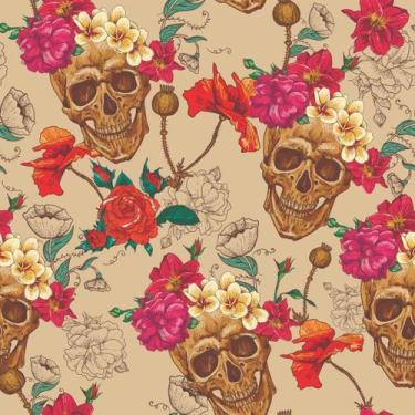 Imagem de Papel de Parede Adesivo Caveira 168995882 0,58x3,00M - Adesivo BR