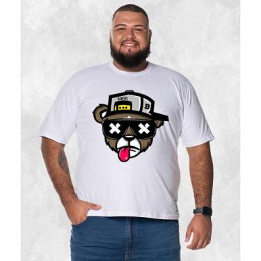 Imagem de Camiseta Estampada Tamanho Grande Plus Size Urso Boné Bolado - Hs, Bor