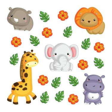 Imagem de Adesivo de Parede Infantil Safari Quarto Criança Bebe - 146ir - Allodi