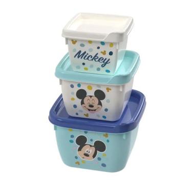 Imagem de Mickey e Minnie Baby Conjunto 3 Potes Conect Empilhavel - PLASUTIL, MI