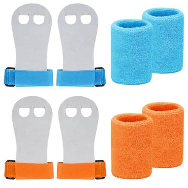 Imagem de Abeillo 2 conjuntos de pulseiras de ginástica para meninas, jovens e crianças, roxa, alças de ginástica, barra de ginástica, proteção de palma e suporte de pulso, acessórios esportivos, médio