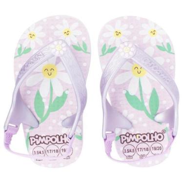 Imagem de Sandália Praiana Baby Lilás/Flores Feminino Pimpolho, 20