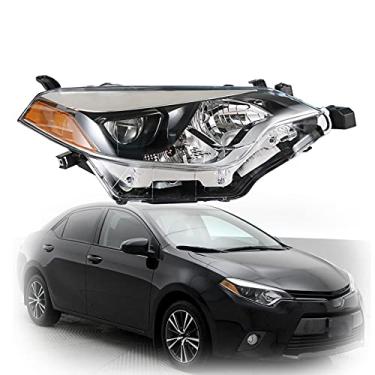 Imagem de munirater 8111002E60 Preto Farol Dianteiro Lado do Passageiro Substituição para Toyota Corolla 4 portas 2014 2015 2016 Sedan
