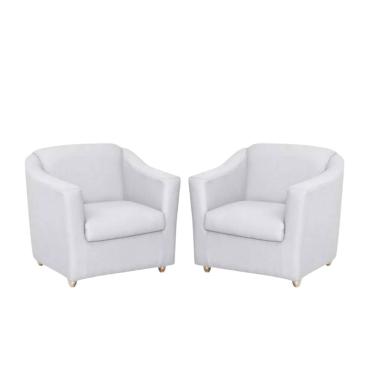 Imagem de Kit 2 Poltronas Bia Decorativa Reforçada Recepção Clinica Salão Sala De Estar Courino