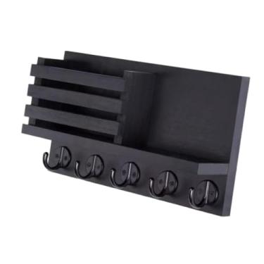 Imagem de IEUDNS Suporte de parede para chaves, cabide, enfeite para casa com gancho, organizador de correspondência de madeira para banheiro, quarto, carteira, bolsas