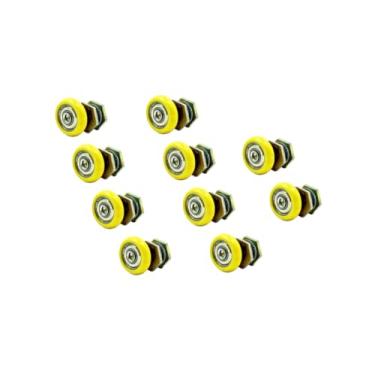 Imagem de Roldana Excêntrica para Box de Vidro, 30mm, Rolamento Blindado, Compatível com Vidros 8-10mm, Amarela (10)