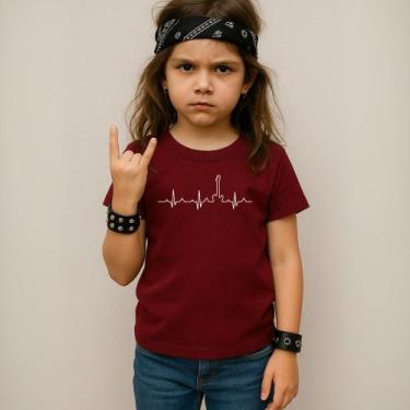 Imagem de Camiseta Infantil Unissex Estampada Batidas Guitarra 031 Blusa Despoja