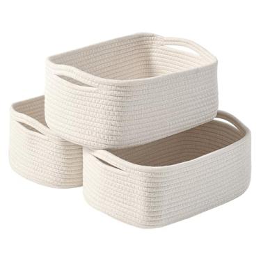 Imagem de ICERZCZ Cestas de armazenamento pequenas para organizar, organizar cestas para prateleiras, cesta pequena fofa para presentes vazia, cesta organizadora para decoração, 33 x 21 x 13 cm (3 pacotes