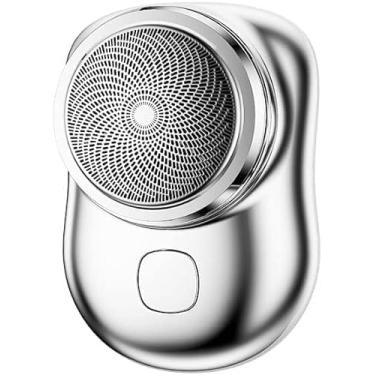 Imagem de Mini Barbeador elétrico para homens, portátil, de bolso, barbeador masculino molhado e seco barbeador recarregável USB fácil de usar COR ALEATÓRIA