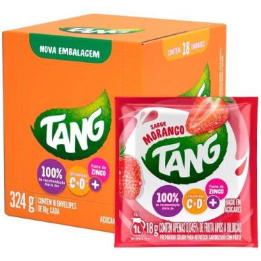 Imagem de Refresco em Pó Tang Morango 18g - Caixa com 18 Unidades