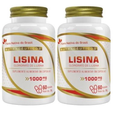 Imagem de KIT 2X Lisina 1000mg 60 cápsulas - Flora Nativa - Flora Nativa do Bras