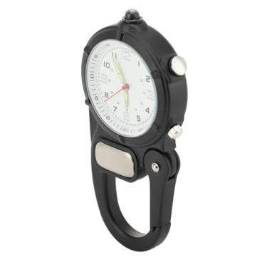 Imagem de Eujgoov Cramp/suporte de Movimento de Quartzo No Relógio de Aço Inoxidável Com Lanterna LED para Mochila de Golfe (Preto)