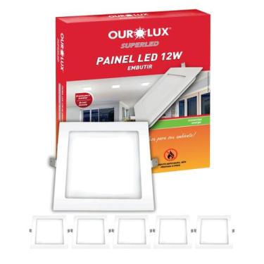 Imagem de 5 Painel Plafon Ourolux de Embutir 12W Bivolt Cor da Luz 6500K Branco 