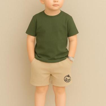 Imagem de Conjunto Masculino Infantil Liso Camiseta E Short Elastico Pratico E C