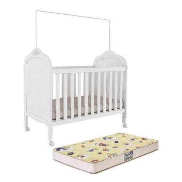 Imagem de Berço Americano Elô 3 em 1 com Colchão Supreme - Móveis Peroba, Branco