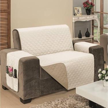 Imagem de Protetor De Sofá Dupla Face Impermeável Mr 2 Lugares King - Cáqui/palha
