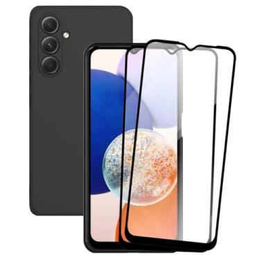 Imagem de Kit 2 Películas de Vidro 3D e Capa Capinha Preta Para Galaxy A14