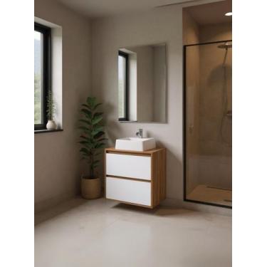 Imagem de Gabinete para Banheiro com Cuba e Espelheira 60cm Mdf Freijo Dubai - O