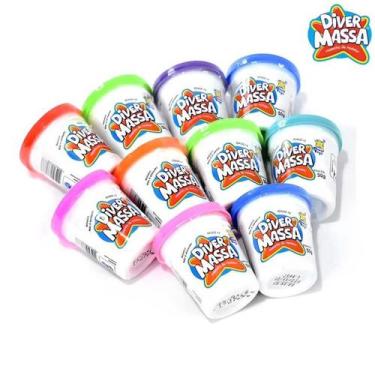 Imagem de kit com 15 unidades de massinha de modelar DiverToys sortidas