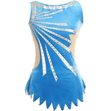 Imagem de Collant De Ginástica Rítmica Para Meninas Respirável Competição Feminina Dança Atlético Collant, Blue, M