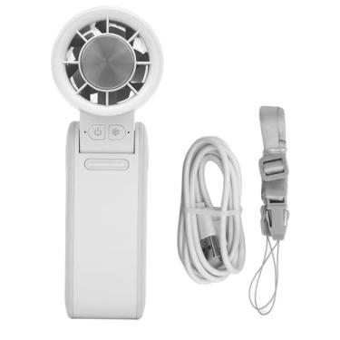 Imagem de GLOGLOW Mini Ventilador Portátil, Bateria Recarregável de 4000mAh 4 Engrenagens fã de Mão Portátil Portátil para Passeios Diários de Acampamento de Praia (Branco)