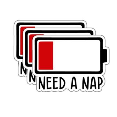 Imagem de (3 peças) Adesivo Need A Nap Funny Sarcastic Quotes Inspirational Phrase Vinyl Decalque Adesivos de Presente para Tumbler Laptop Kindle Garrafas de Água Tablet Livros Telefone - Tamanho 2,2 x 3