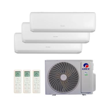 Imagem de Ar Condicionado Tri Split Gree Inverter G Max 36.000 Btus (3x Hi Wall 12.000) Quente E Frio 220V R-32