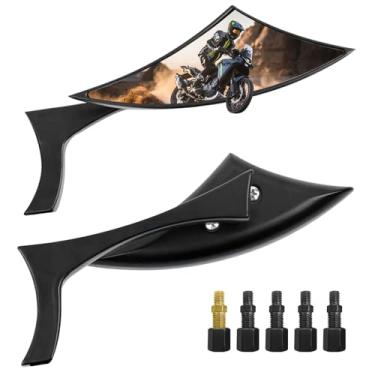 Imagem de Espelhos retrovisores universais de motocicleta de 8 mm 10 mm Sportster espelhos laterais para Harley Street Bike Scooter Chopper Cruiser Sportster Dyna Softail Dirt Bike