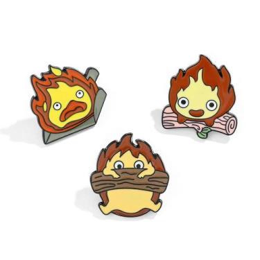 Imagem de Broche De Esmalte Com Chama De Personagem De Desenho Animado Infantil 