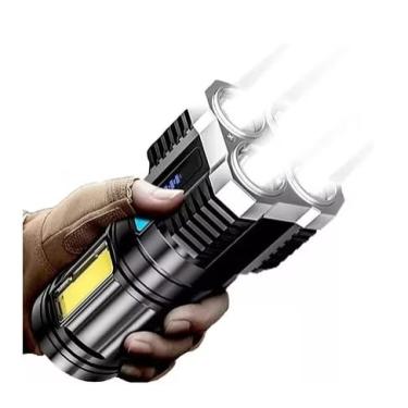 Imagem de Lanterna 4 Led Potente 1500m Portátil Longo Alcance Uso Externo Recarregável Usb