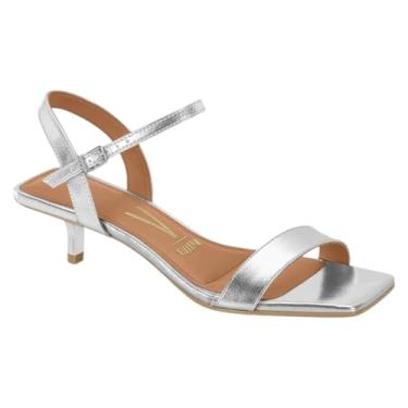 Imagem de Sandália de Salto Baixo Vizzano com Tira Única, Prata (Prata, BR, Adulto, Numérico, 35)