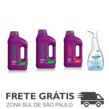 Imagem de Kit 4 Manutenção, Limpa Bordas, Algicida Choque - Domclor