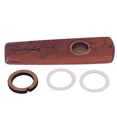 Imagem de QANYEGN Flauta de Wood Kazoo, Kazoo de madeira multi -funcional, Wooden Play Guitar Ukulele Accompaniment Harmonica Diaphragm Wind Instrument (Rosewood)