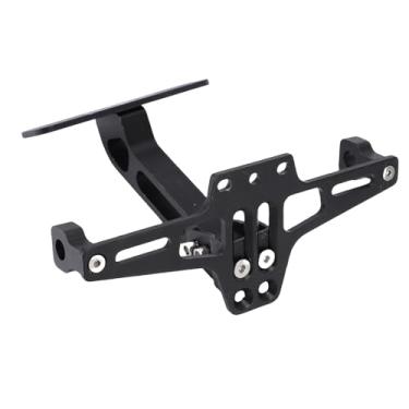 Imagem de Jiawu Suporte universal para placa de motocicleta, suporte ajustável de 90 graus dobrável com espaçador de extensão, para a maioria das motocicletas, scooters e quadriciclos