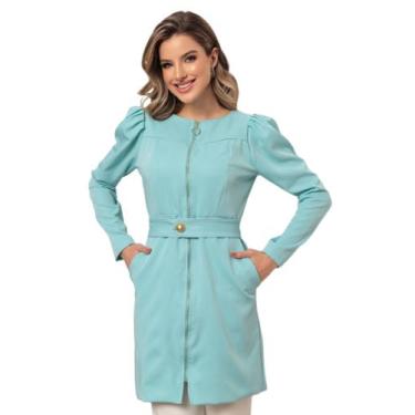 Imagem de Jaleco Feminino Two way Zíper Manga Princesa Cetim Verde Charm - Garde