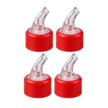Imagem de 4x Bico Dosador De Azeite Vinagre 30mm P/Garrafas de 250ml e 500ml VERMELHO