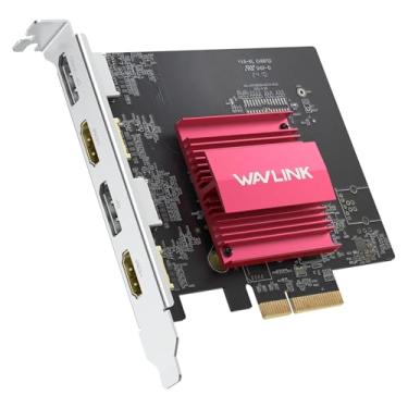Imagem de WAVLINK Placa 8K/4K PCIE 4 monitores - 2DP + 2HDMI, adaptador PCIE para HDMI e DP suporta extensão de 4 monitores de saída para Windows 11/10 e Ubuntu com DisplayLink DL7400 (GPU não jogador)