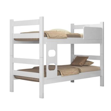 Imagem de Beliche Branca Infantil Vira 2 Camas Solteiro Compacta