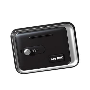 Imagem de Fenteer Cofrinho infantil com senha para economizar dinheiro, pote de poupança de grande capacidade, cofrinho para crianças, presentes para festas de fim de, Preto