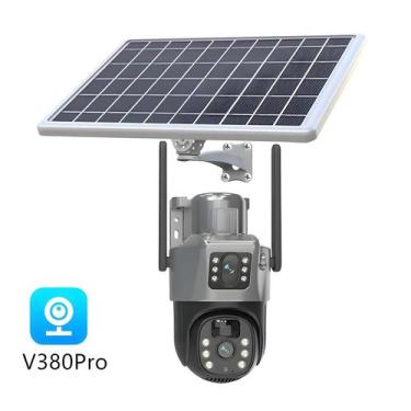Imagem de Câmera Movida a Energia Solar V380 Visão Noturna 4G Monitor De Alta De